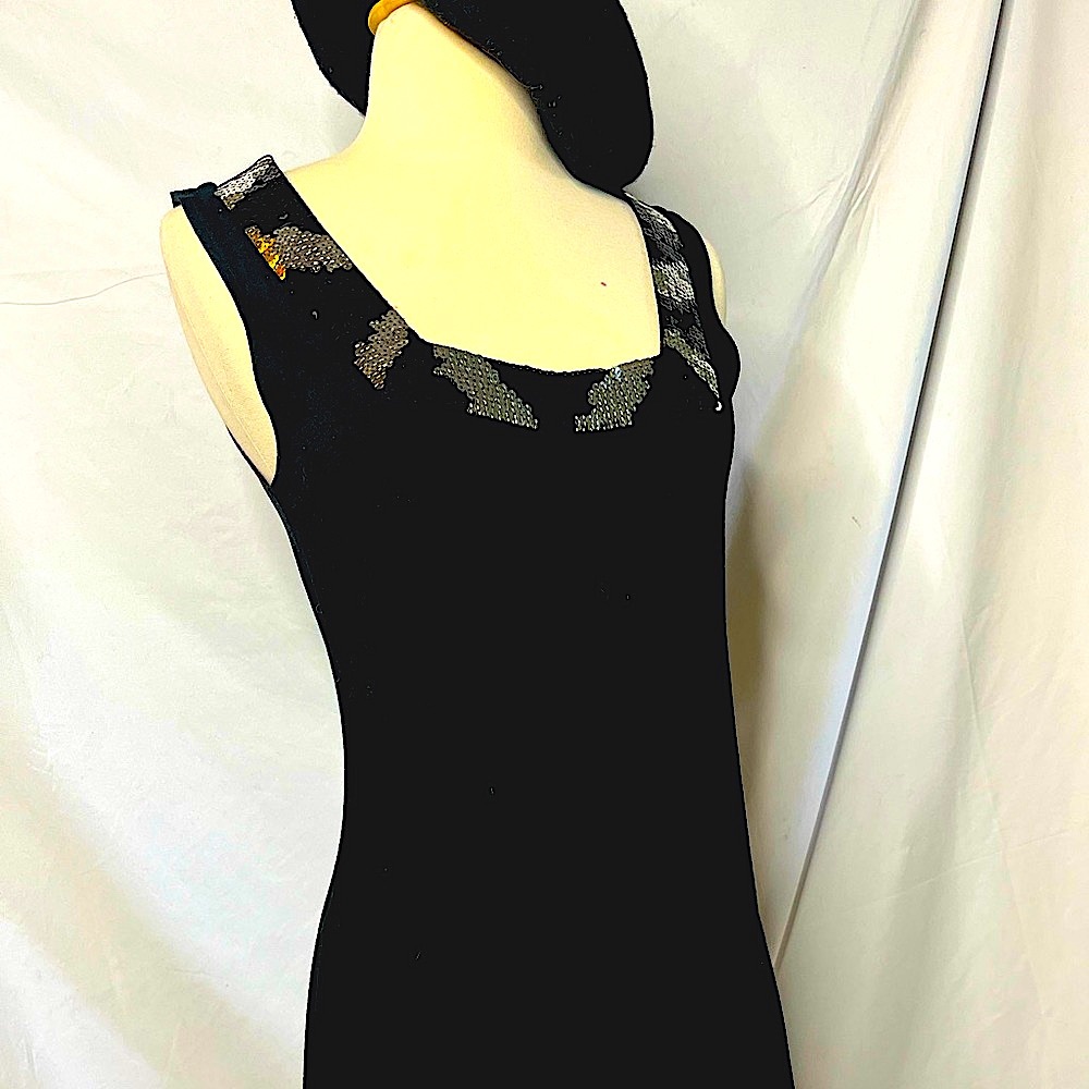 Express black cotton and sequin black dress - small